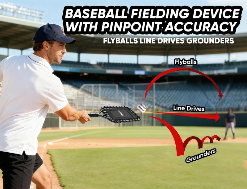 Swing It Fungo Baseball Racket for Fly Balls, Grounders, and Line Drives, Fungo Bat Softball Training Equipment for Coaches and Parents - Image 4